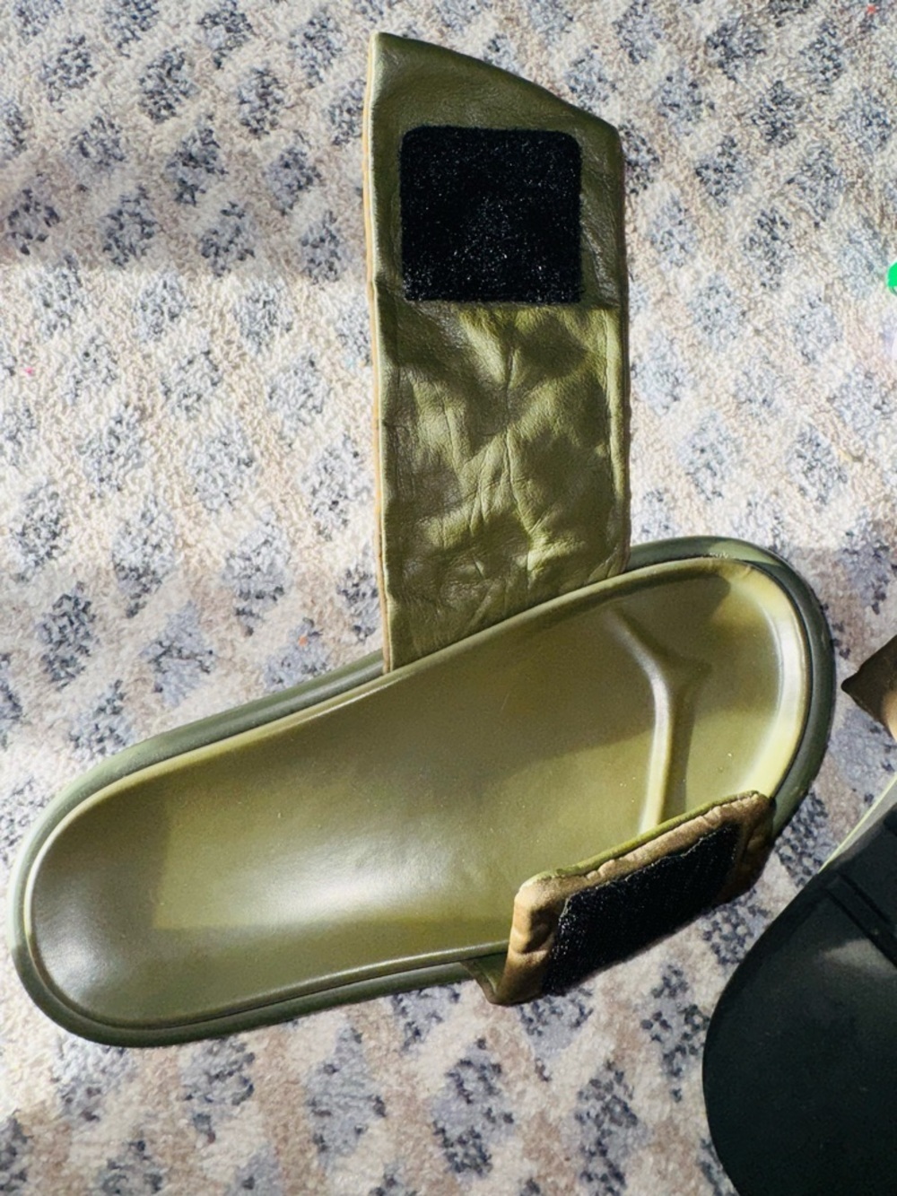Louis Vuitton Olive and Brown Monogram Padded Slide Sandals - Picture 5 of 9